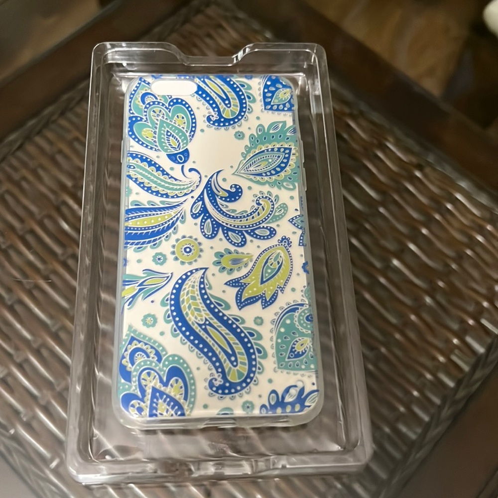 iPhone 6s case new in box. Clear case with paisley print.